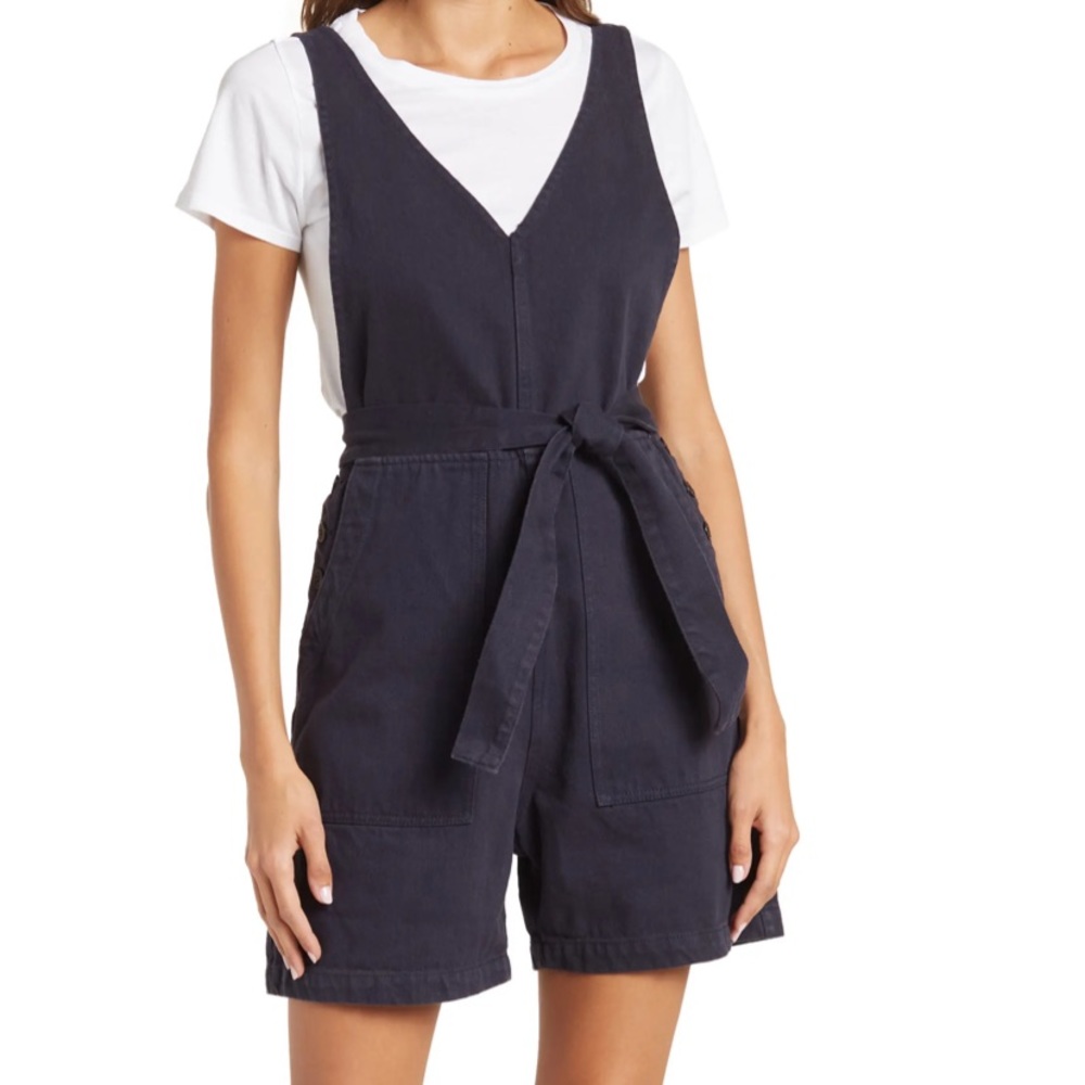 Alex Mill Ollie V-neck Romper in Navy